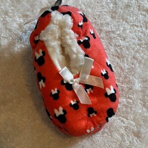 Red Fleece Slippers with Bow 2T/3T